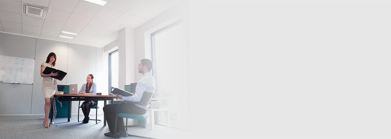 Three persons on meeting at the office